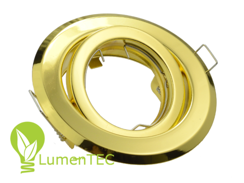 LED Einbaustrahler, LED Einbauspot Spot Rund Metall Gelb für 50mm LED Lampen + GU10 Fassung
