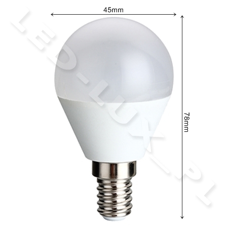 E14 LED LAMPE 5W, 7 NEU (2835) SMD LED GLOBUSFORM 230V CCD 470LM, Warmweiss 3000K