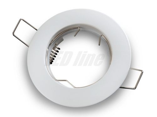 LED Einbaustrahler, LED Einbauspot Rund Aluminium Weiss für 50mm LED Lampen + GU10 Fassung Gamma S