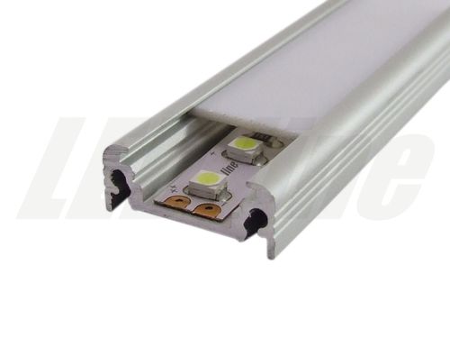LED Aluminium Profile, SET: 100 cm Profile + Milchig Abdeckung für LED Streifen