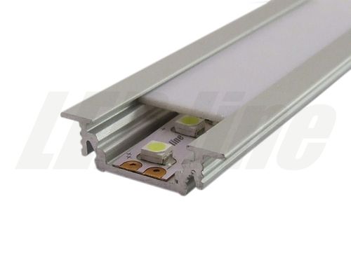 LED Aluminium Profile, SET: 100 cm Profile + Opal/Milchig Abdeckung für LED Streifen