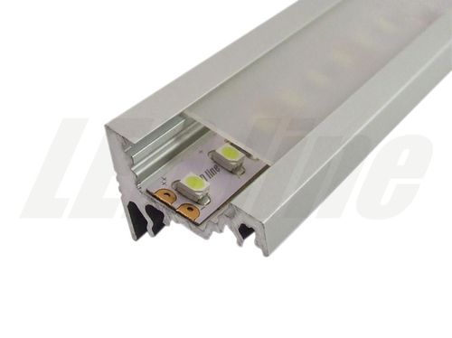 LED Aluminium Profile, SET: 100 cm Profile + Opal/Milchig Abdeckung für LED Streifen
