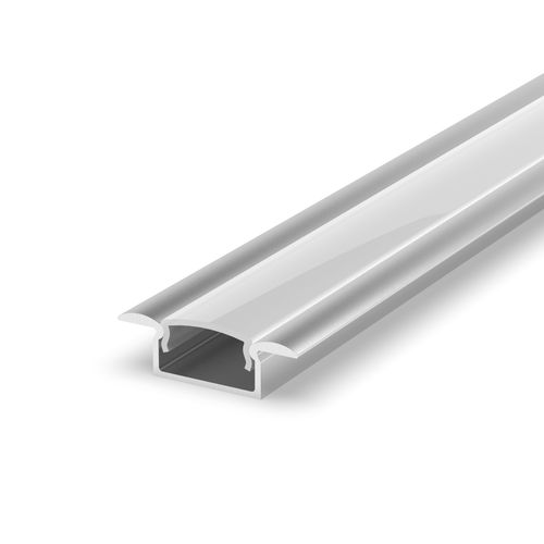 SET: LED Profil, 100cm Profil LED für LED Streifen, aluminium led profil + Abdeckung LT6 (Milchig)