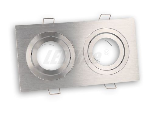 LED Einbaustrahler, LED Deckenspot, 2-Flammig Quadratisch Glas Deckenstrahler + GU10 Fassung