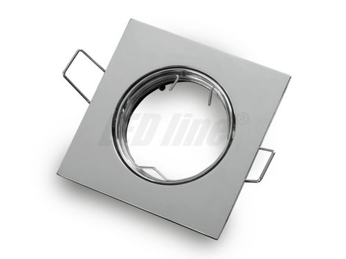 Einbaustrahler, LED und Halogen GU10 MR16 Einbauspot Spot Quadratisch Metall Chrom 45° MR16 Fassung