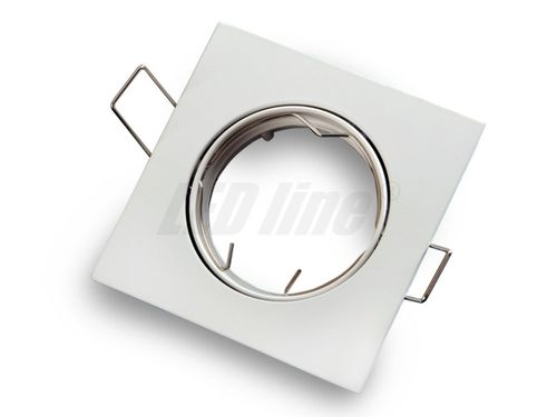 Einbaustrahler, LED und Halogen GU10 MR16 Einbauspot Spot Quadratisch Metall Weiss 45°+ MR16 Fassung