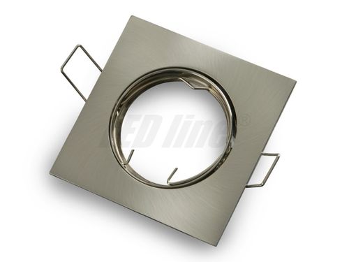 Einbaustrahler, LED und Halogen GU10 MR16 Einbauspot Spot Quadratisch Metall Nickel 45° + MR16