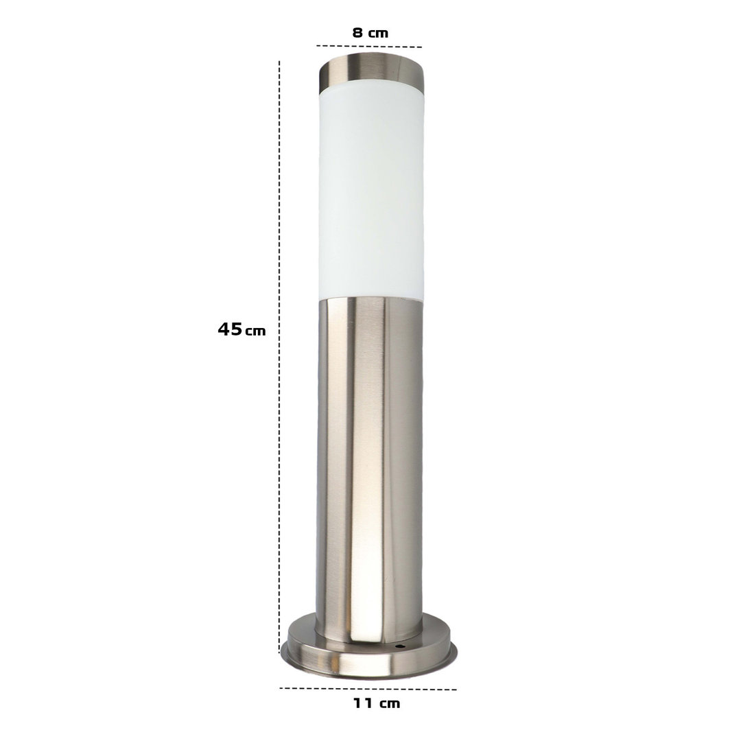 LED Wegelampe, 2/5W LED Wegeleuchte, 45cm Rund Soceklleuchte IP44, WARM/KALTWEISS