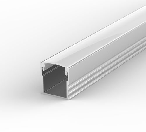 Aluminium LED Profil 100cm für LED Streifen, SET Alu LED Profil + Milchig Abdeckung LT5