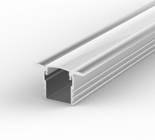 1m Aluminium LED Profil für LED Streifen, SET Alu LED profil + Milchig Abdeckung LT18