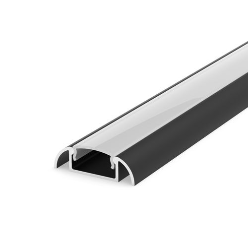Aluminium LED Profil Schwarz, LED Profile 1m für LED Streifen 8/10mm, LT2 ohne Abdeckung