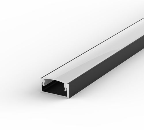 100cm Aluminium Profil LED für LED Streifen Schwarz LT4 + Milchig Abdeckung