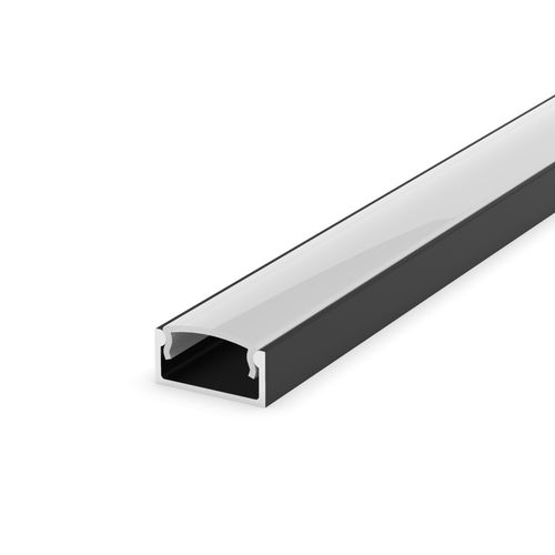 100cm Aluminium Profil LED für LED Streifen 8/10mm Schwarz LT4 + Abdeckung