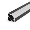 Aluminium Eckig LED Profil, 100cm 45° für 8-12mm LED Streifen, Profil LT3 Schwarz