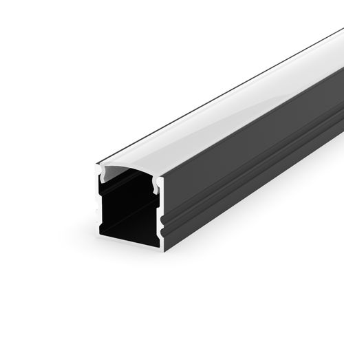 100cm Aluminium LED Profil für LED Streifen Schwarz LT5 + Abdeckung
