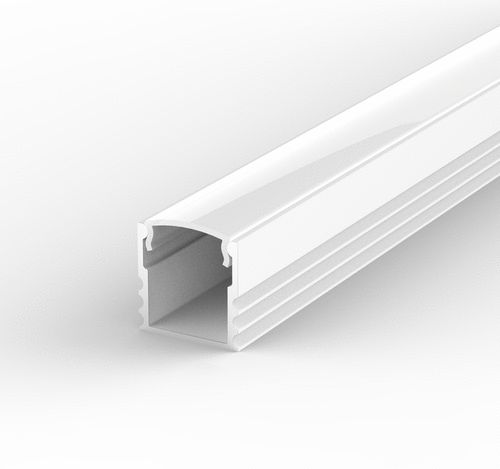 100cm Aluminium LED Profil für LED Streifen Weiss LT5 + Milchig Abdeckung