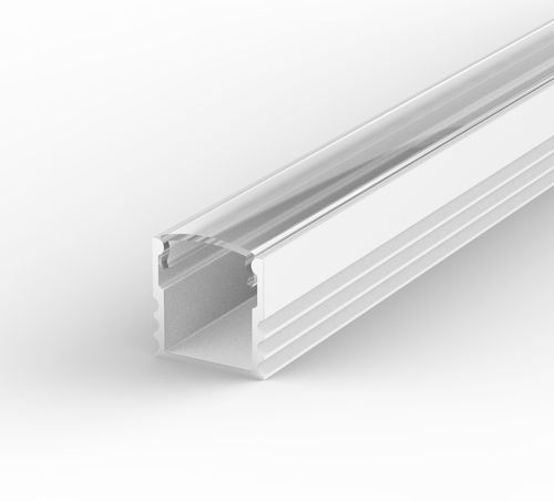 100cm Aluminium LED Profil für LED Streifen Weiss LT5 + Transparent Abdeckung