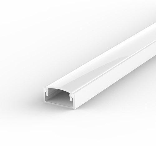 1m Aluminium Profil LED Weiß für LED Streifen 8/10mm Weiss LT4 + Milchig Abdeckung