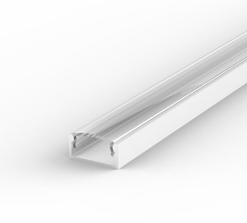 1m Aluminium Profil LED Weiß für LED Streifen 8/10mm Weiss LT4 + Transparent Abdeckung