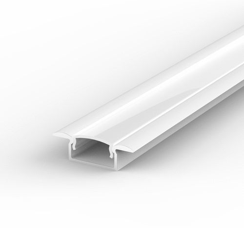 100cm Aluminium Profil LED für LED Streifen 8-10mm Weiss LT6 + Milchig Abdeckung