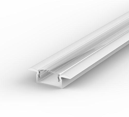 100cm Aluminium Profil LED für LED Streifen 8-10mm Weiss LT6 + Transparent Abdeckung