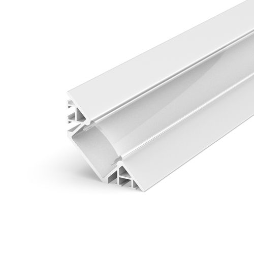 Aluminium Eckig LED Profil, 100cm 45° für 8-12mm Streifen, Weiss Profil LT7 Ohne
