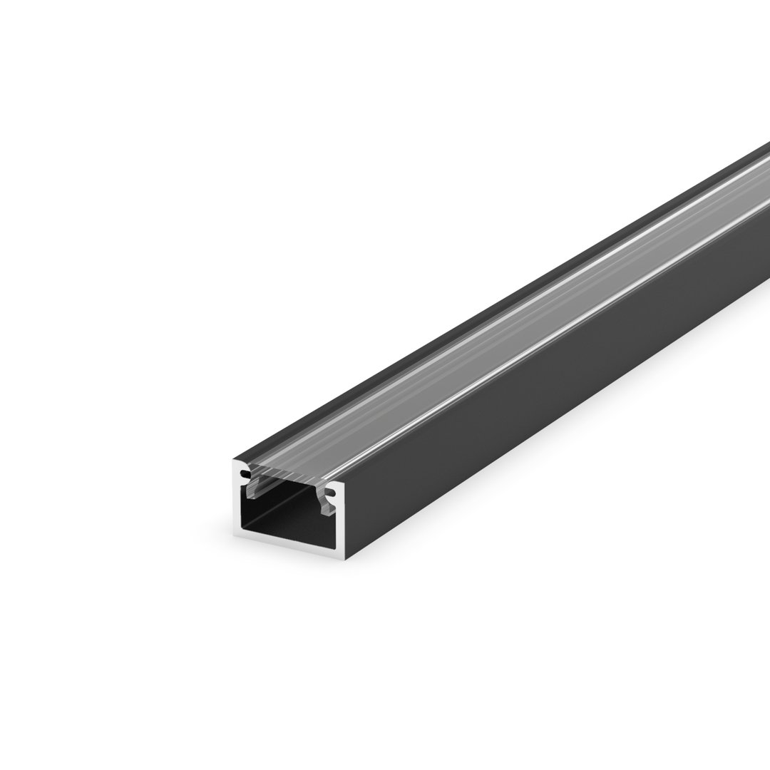 Set Abdeckung LumenTEC Aluminium LED Profil LT4 U-Form 1000 x 17 x 7 mm inkl 