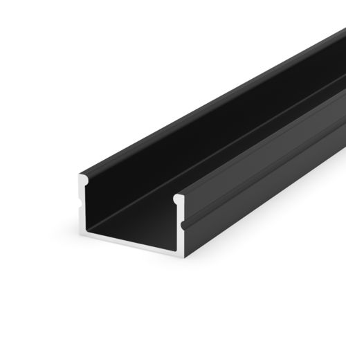 SET: Aluminium LED Profil Slim, 100cm für 8mm LED Streifen + Abdeckung LT13-2 Milchig Schwarz
