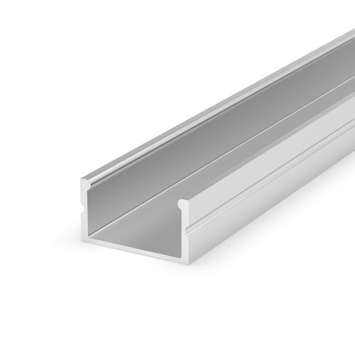 SET: Aluminium LED Profil Slim, 100cm für 8mm LED Streifen + Abdeckung LT13-2 Milchig Silber