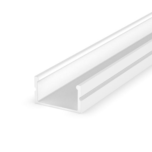 SET: Aluminium LED Profil Slim, 100cm für 8mm LED Streifen + Abdeckung LT13-2 Transparent Weiss