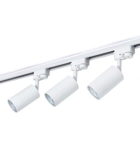 SET 12W LED Schiene 1-Phasen mit 3x GU10 Strahler, LED Spot, Weiss Schienensystem ZX 1m 3set